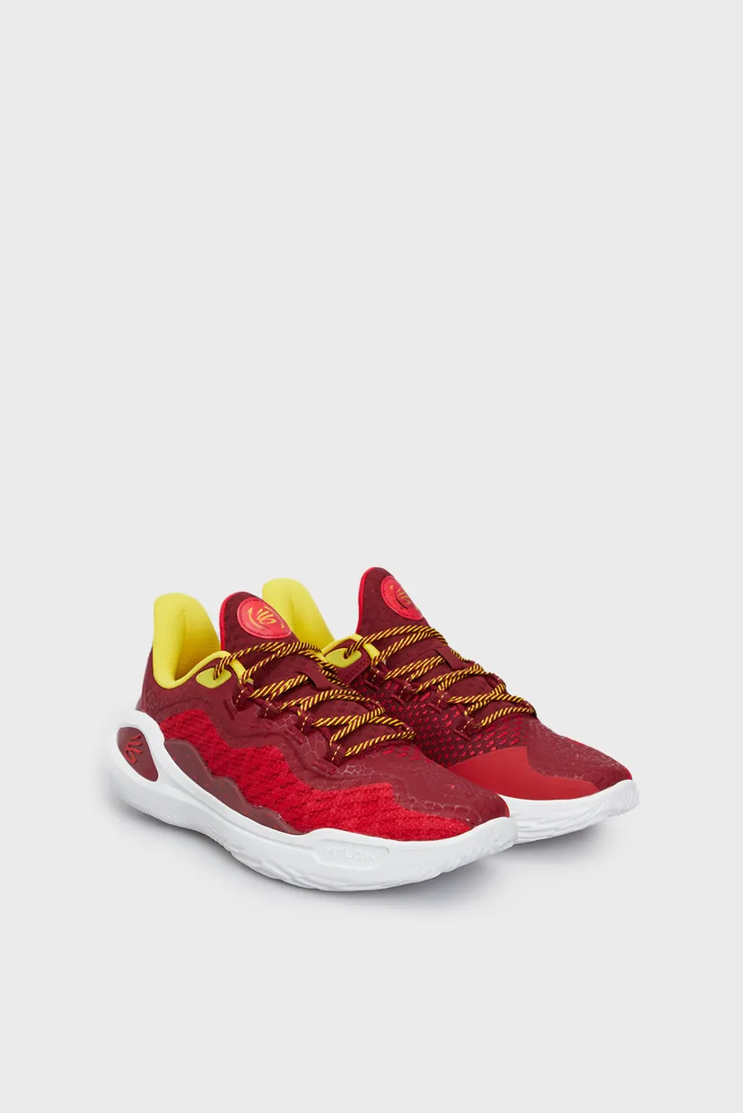 Бордовые кроссовки CURRY 11 FIRE 3