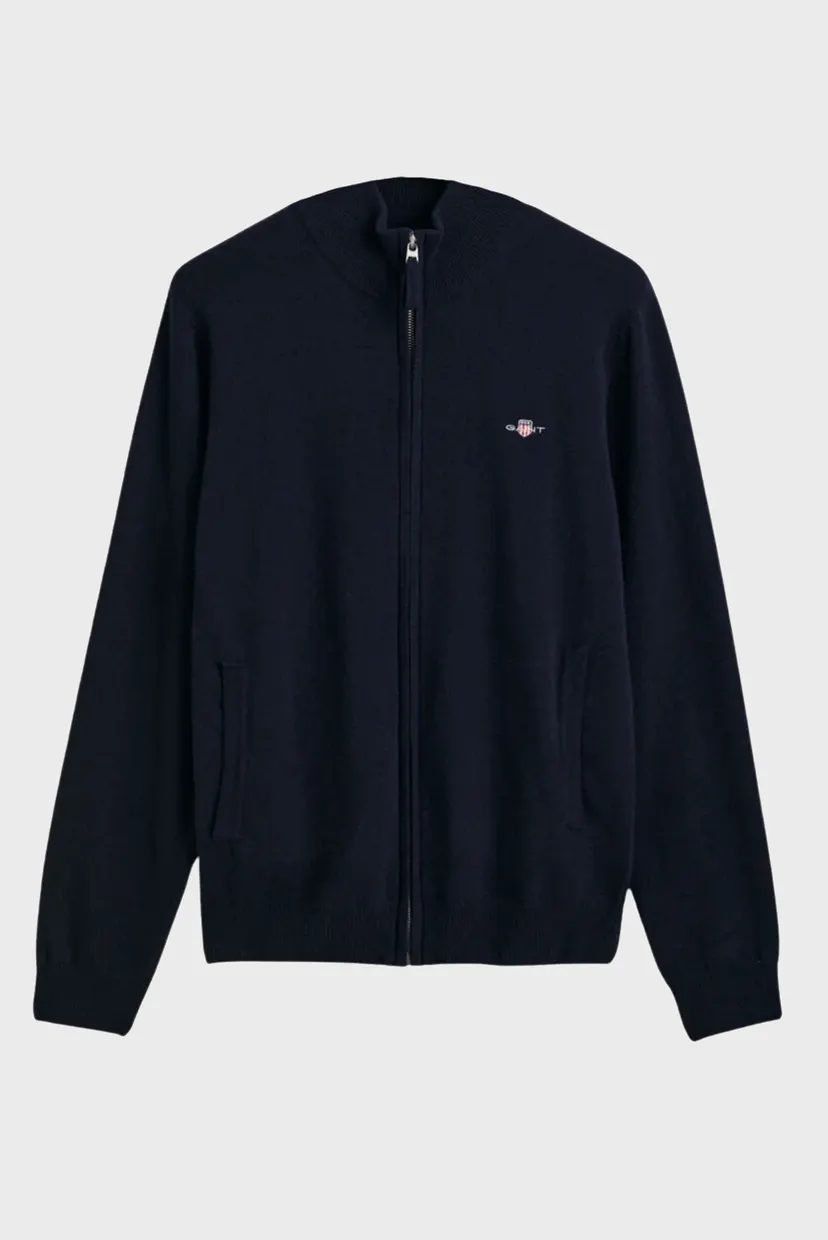 Чоловічий темно-синій вовняний кардиган SUPERFINE LAMBSWOOL ZIP 5