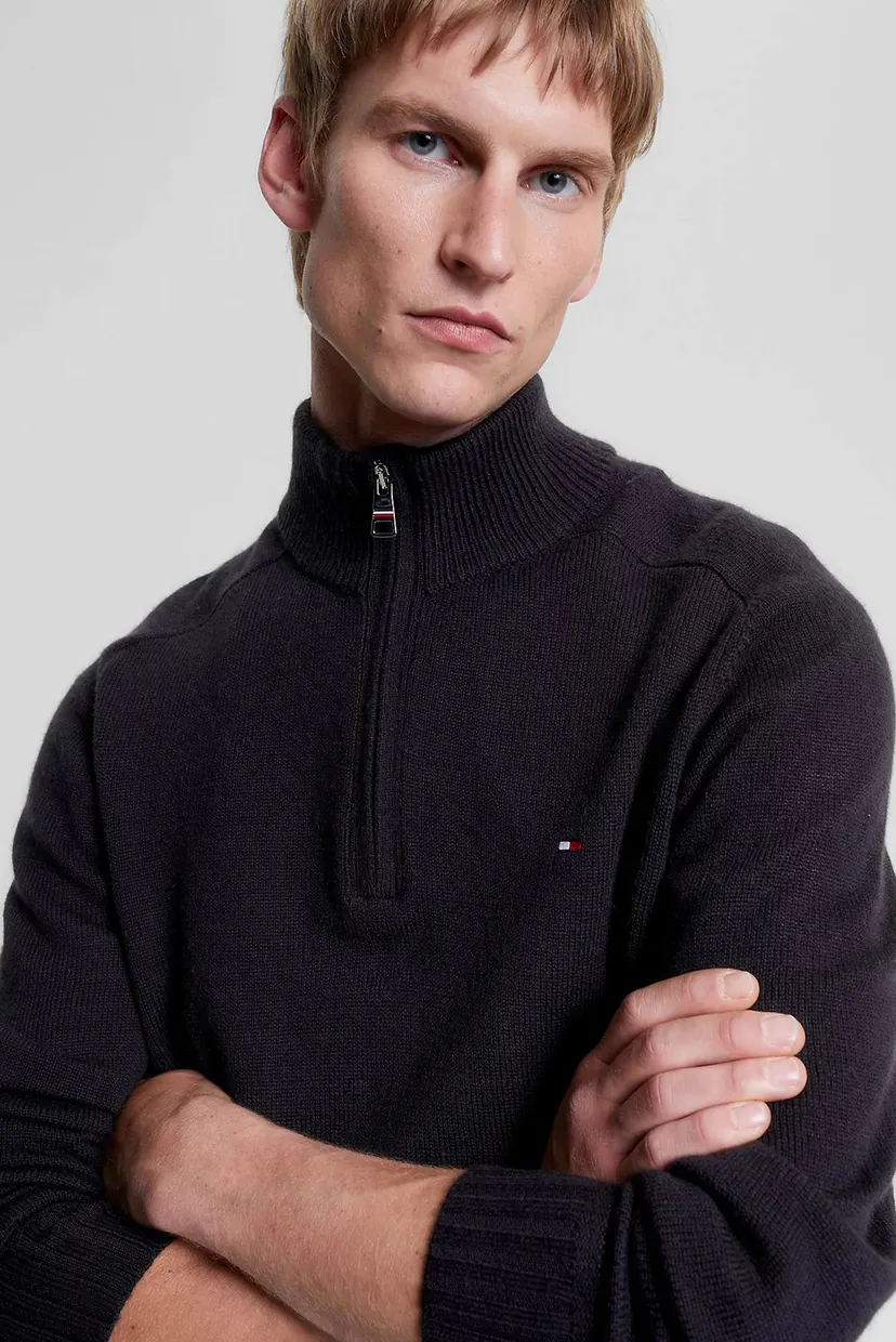 Чоловіча чорна вовняна кофта MULTI HTR MERINO ZIP MOCK 4