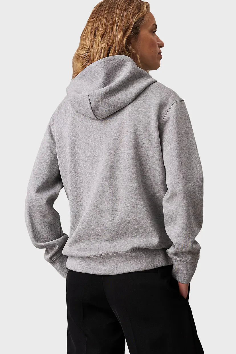Жіноче сіре худі VISCOSE BONDED CK EMB ZIP HOODIE 3