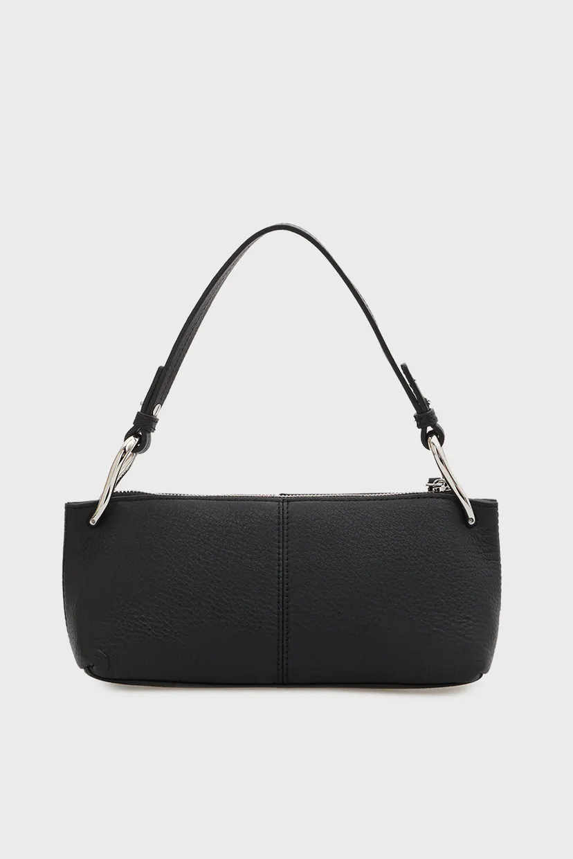 Жіноча чорна шкіряна сумка SLOUCHY LEATHER SMALL CONV 4