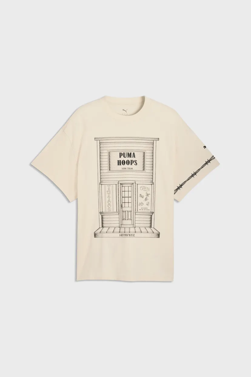 Мужская бежевая футболка Swish N' Ink II Oversized Basketball Tee Men 4