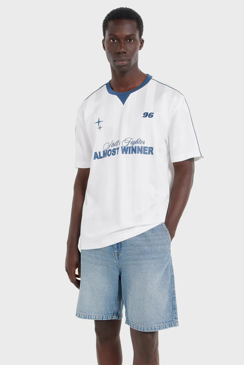 Мужские голубые джинсовые шорты  straight fit chino 6