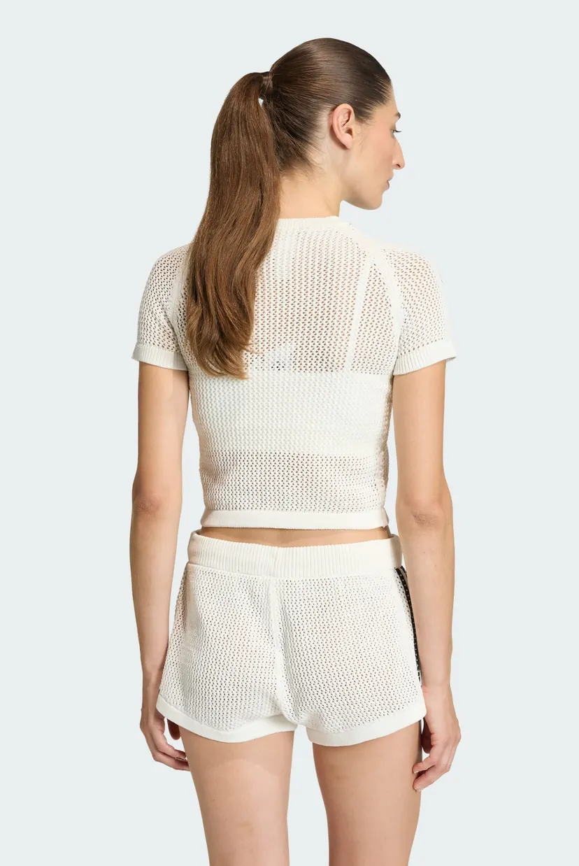 Жіноча біла футболка KNITTED CROCHET CALI 3