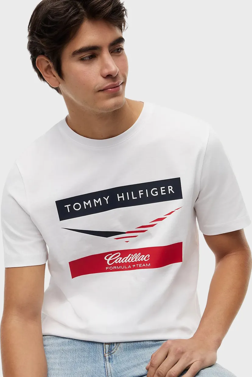 Чоловіча біла футболка TH x Cadillac Formula 1® Team 4