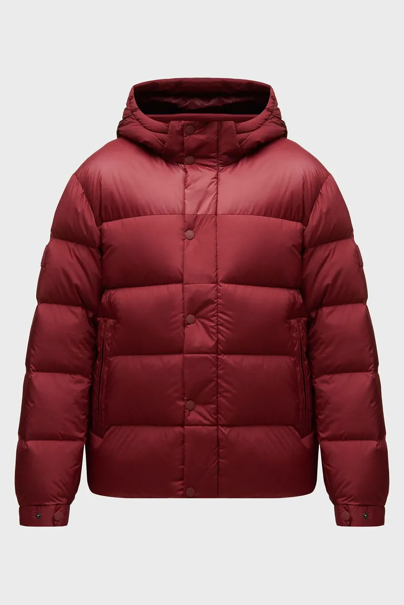 Мужской бордовый пуховик MIX DOWN HOODED PUFFER 6
