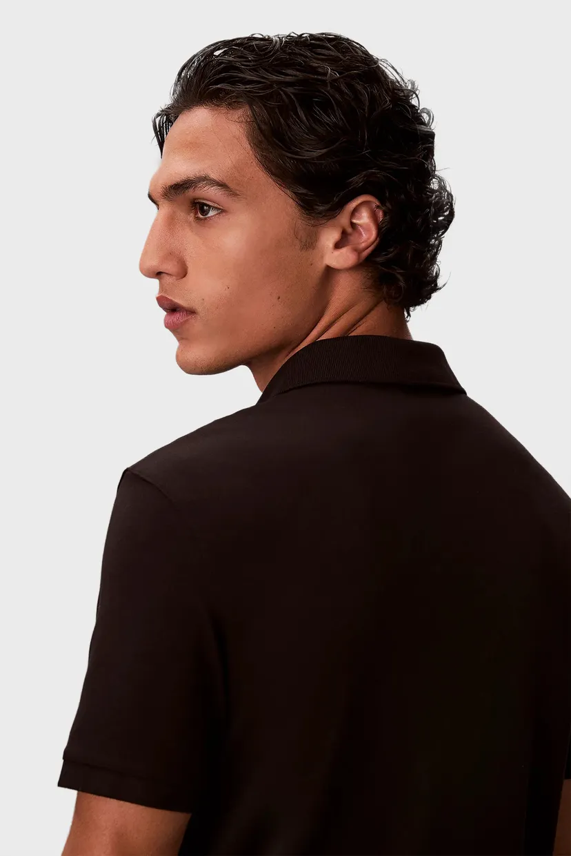 Чоловіче чорне поло SLIM SUPIMA ZIP POLO 6