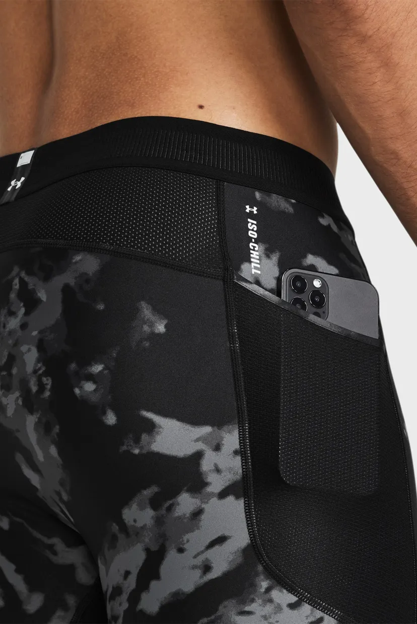 Чоловічі чорні тайтси UA HG IsoChill Prtd Leggings 4