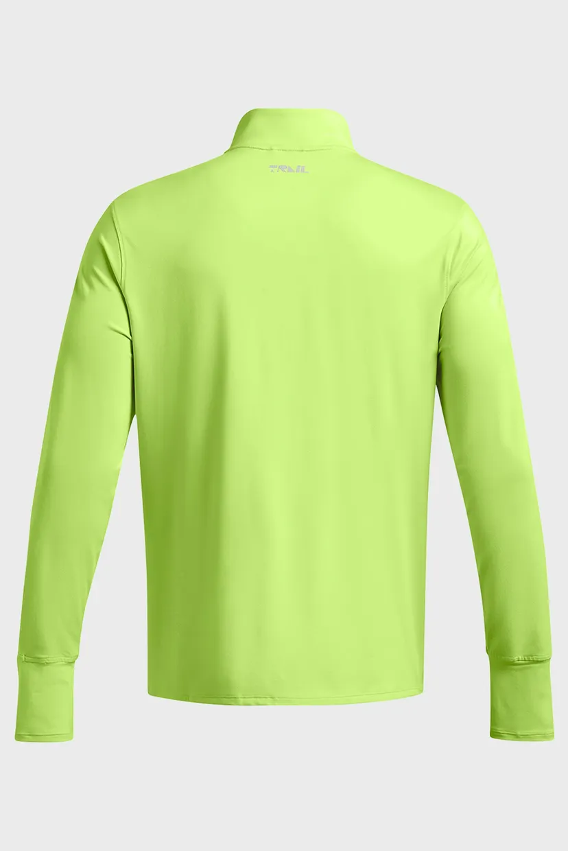 Чоловічий салатовий лонгслів UA TRAIL RUN QUARTER ZIP 6