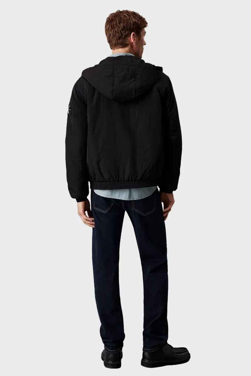 Чоловіча чорна куртка PADDED HOODED HARRINGTON 3