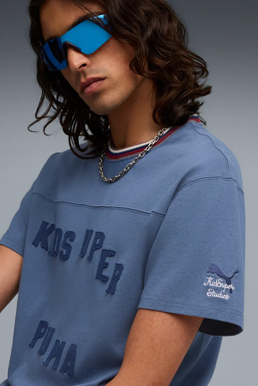 Мужская синяя футболка PUMA x KIDSUPER Graphic Tee Men 4