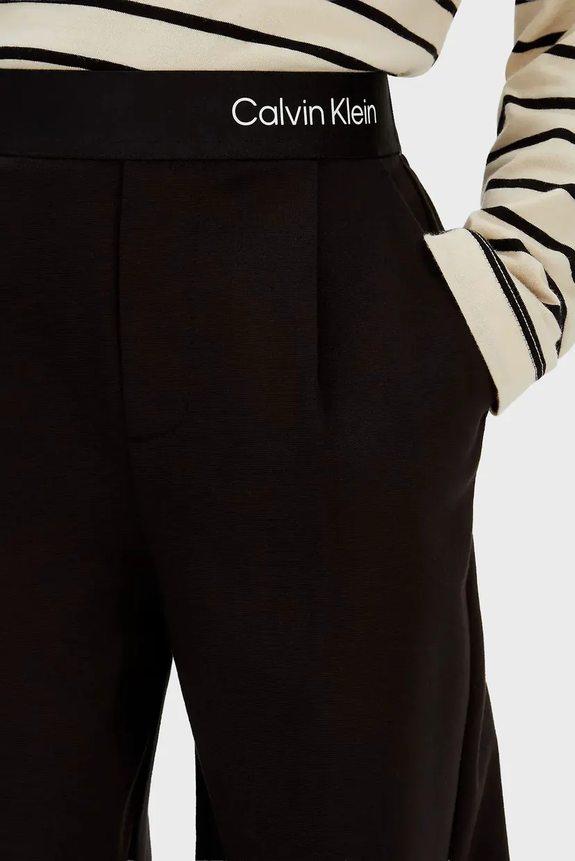 Детские черные брюки TAPE WIDE LEG 4