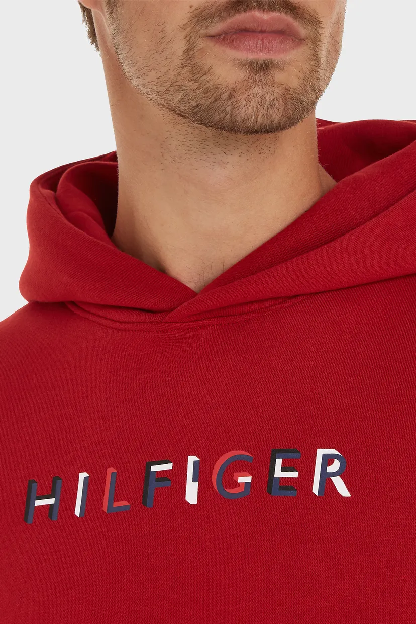 Чоловіче червоне худі RWB HILFIGER HOODY 3