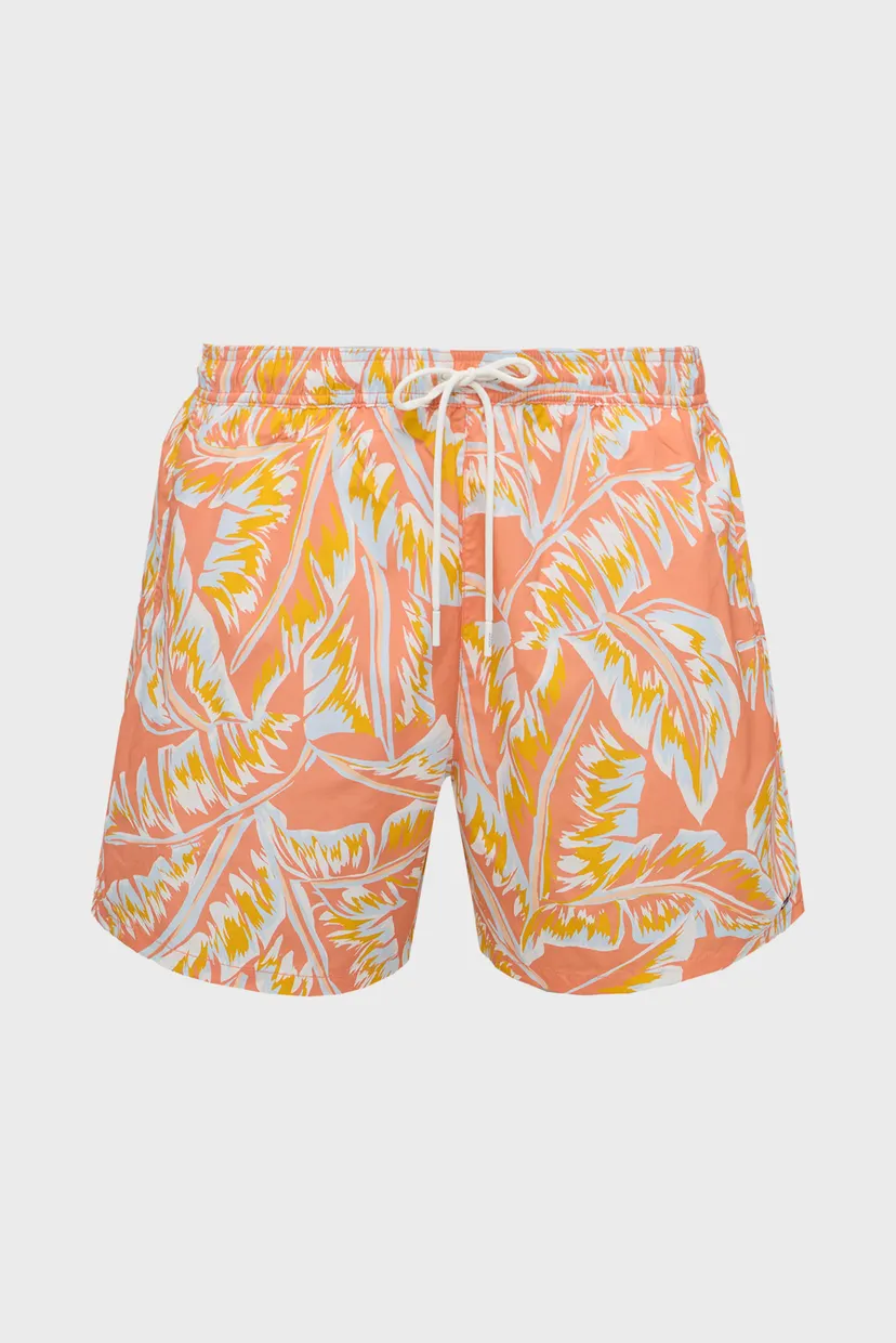 Чоловічі персикові плавальні шорти з візерунком DRAWSTRING 5