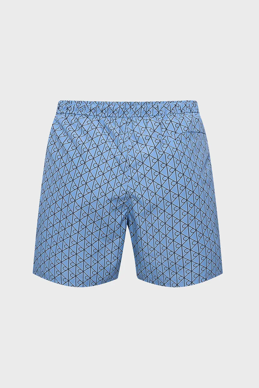 Чоловічі блакитні плавальні шорти з візерунком MEDIUM DRAWSTRING 7
