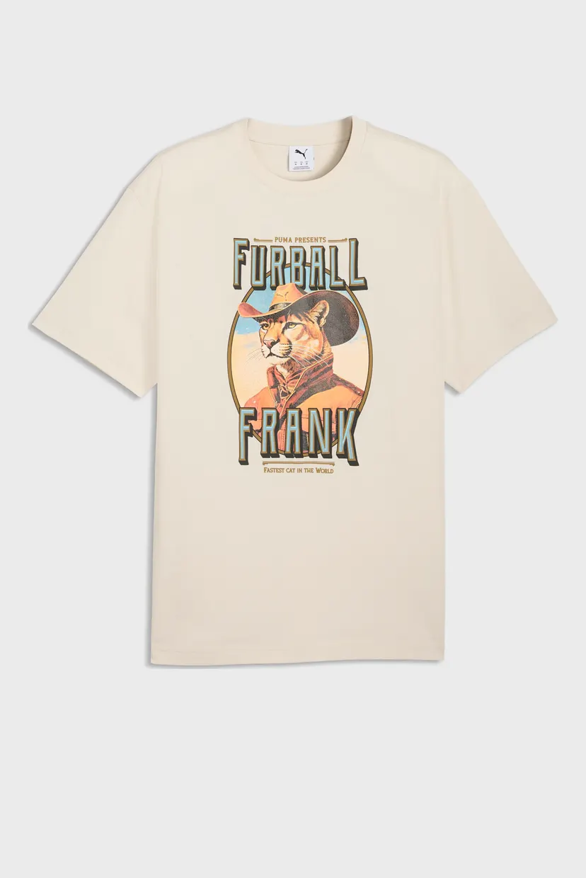Чоловіча бежева футболка Graphic Cat Relaxed Tee Men 4