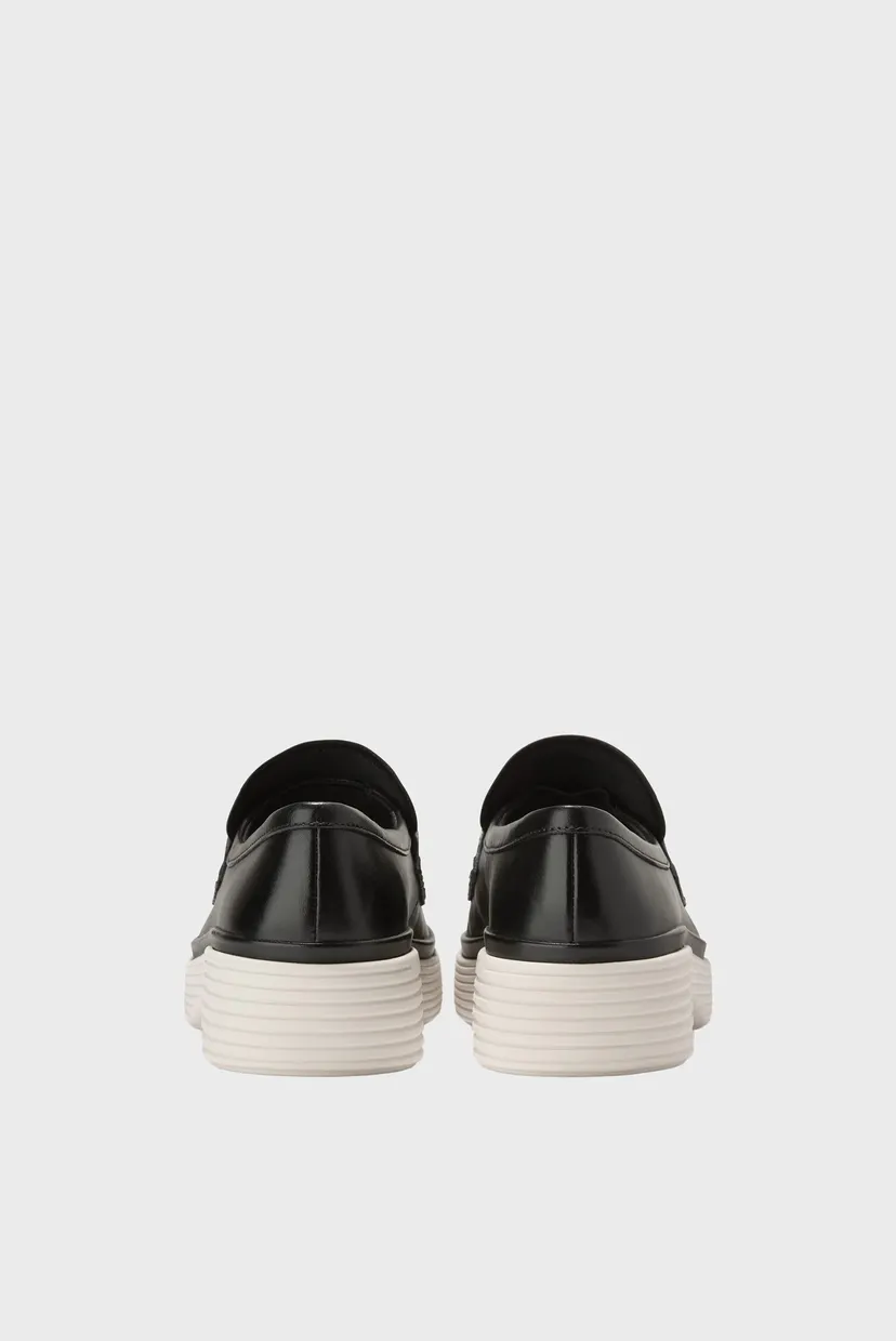 Женские черные кожаные лоферы ØriginalGrand City Platform Penny Loafer 4