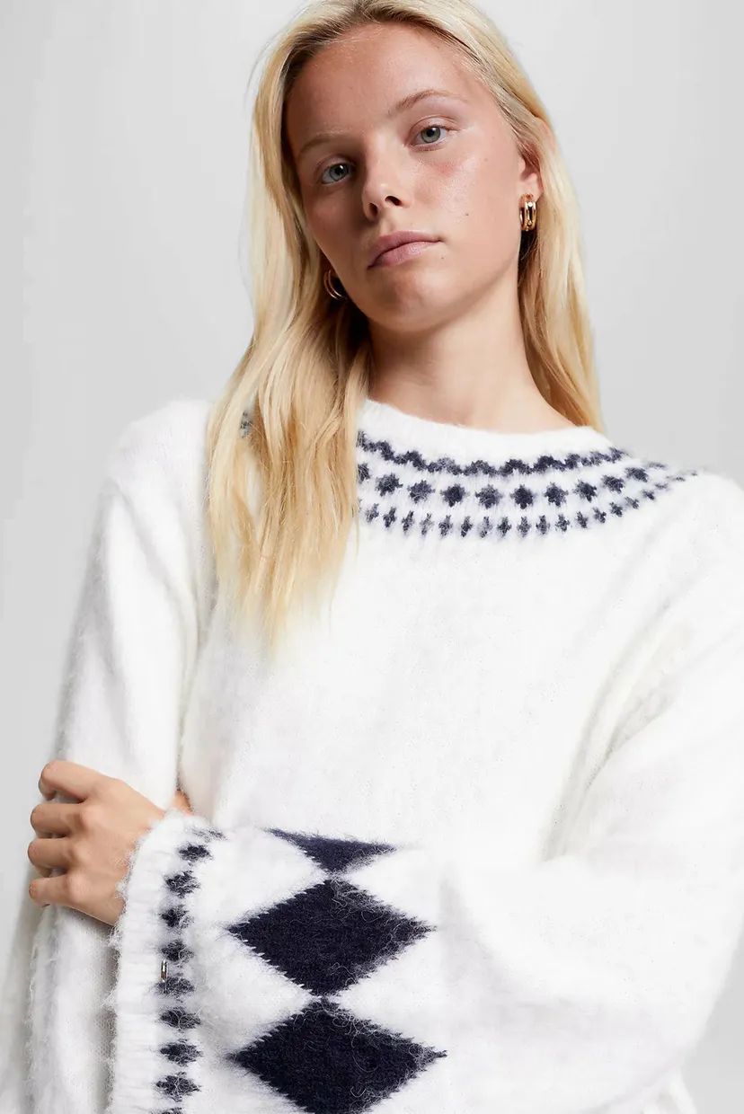 Женский белый джемпер FAIRISLE OVERSIZED 4