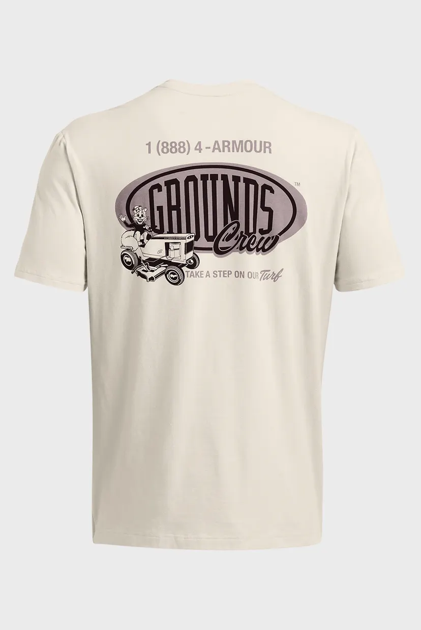 Чоловіча біла футболка UA M GROUNDS CREW HW SS 4