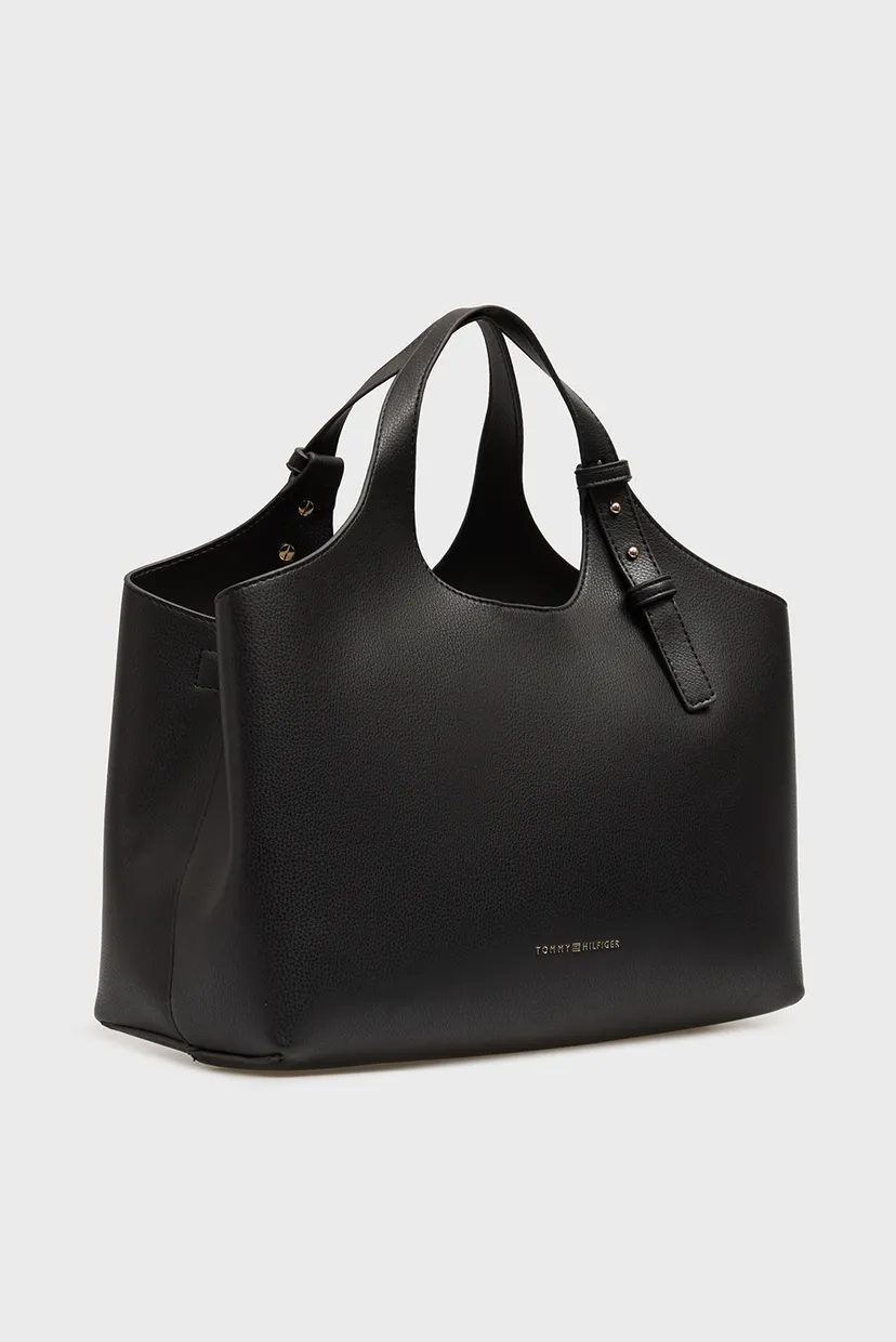 Женская черная сумка LOGO SATCHEL 3