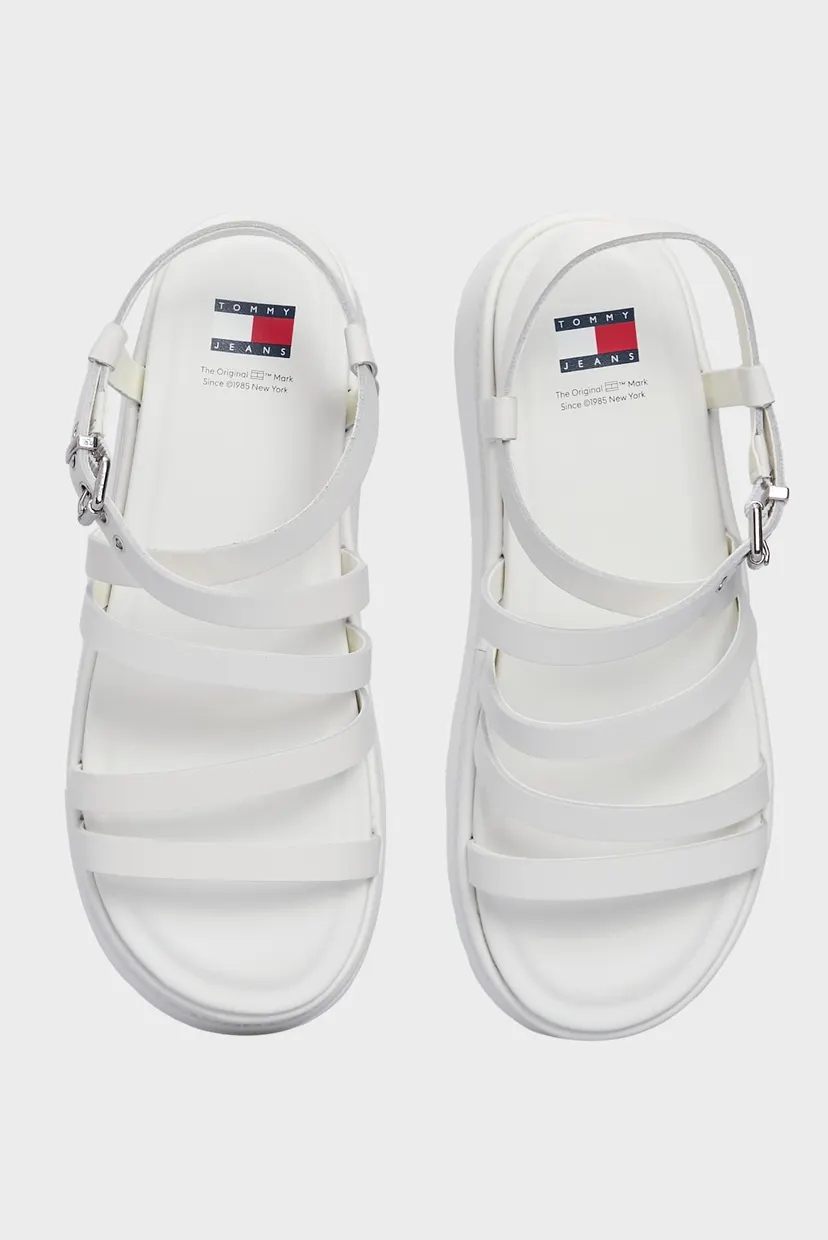 Жіночі білі шкіряні босоніжки TJW STRAPPY WEDGE SANDAL 4