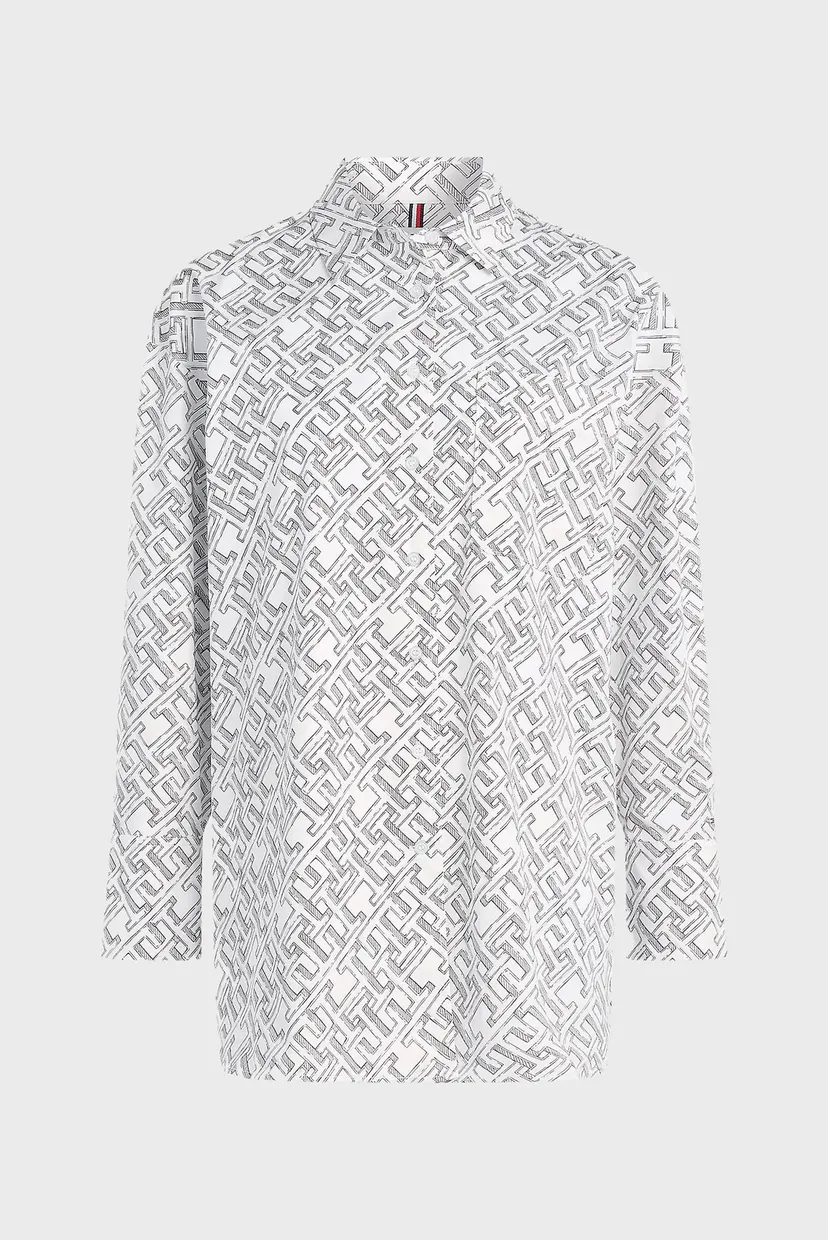 Жіноча біла сорочка з візерунком AMD COTTON LOOSE FIT 5