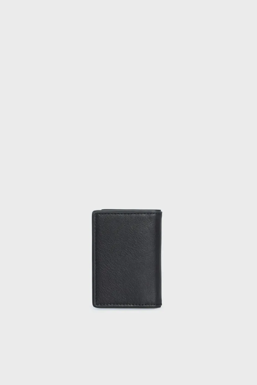 Мужской черный кожаный кошелек TH CASUAL BIFOLD 4