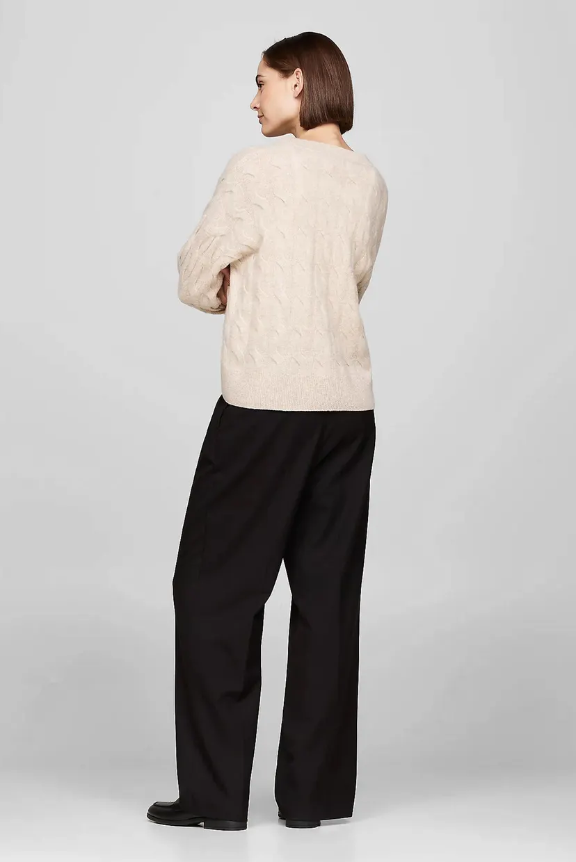 Жіночий бежевий вовняний кардиган SOFT WOOL CABLE 3