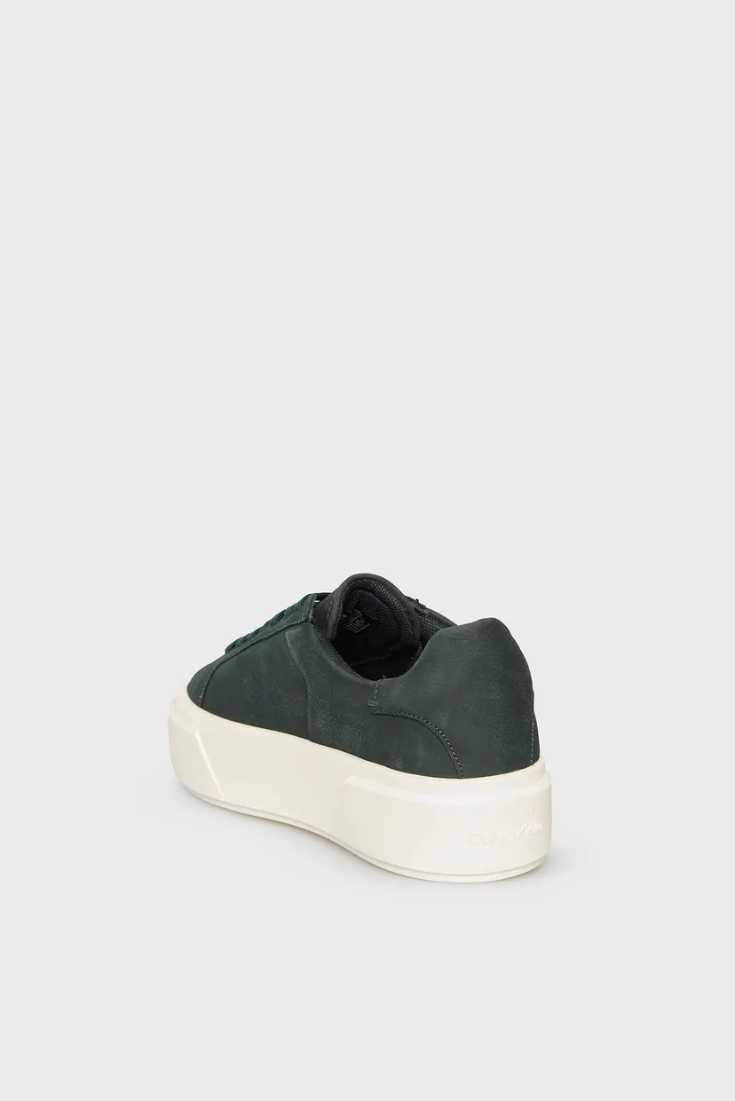 Жіночі темно-зелені шкіряні снікерси FLATFORM 5