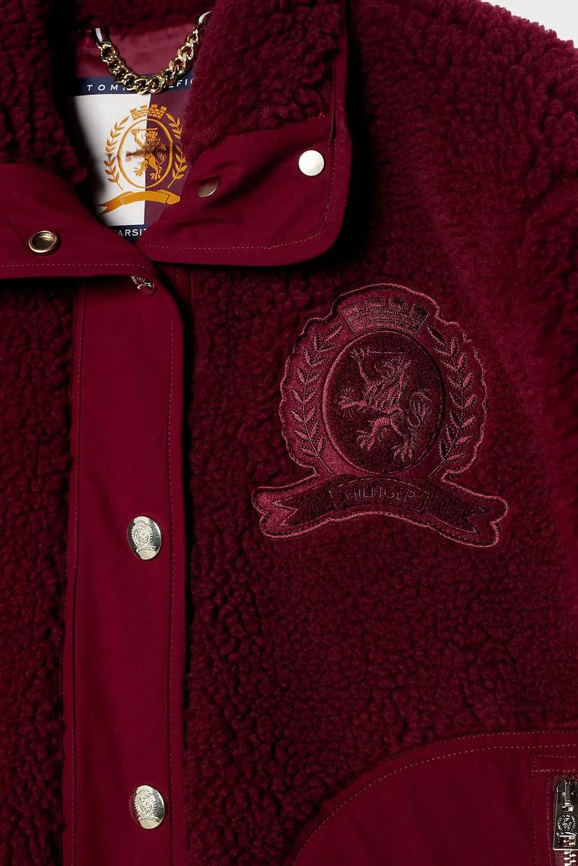 Женская бордовая куртка THC FAUX FUR VARSITY 6