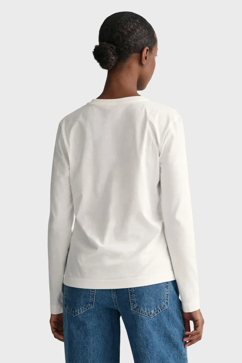 Жіночий білий лонгслів REG SHIELD LS T-SHIRT 3