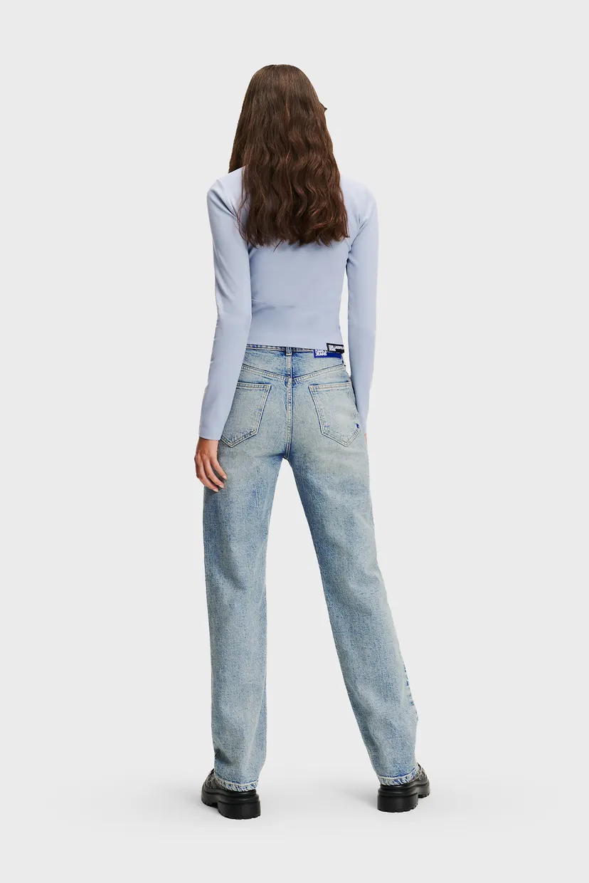 Женские голубые джинсы klj hr straight zip denim 3