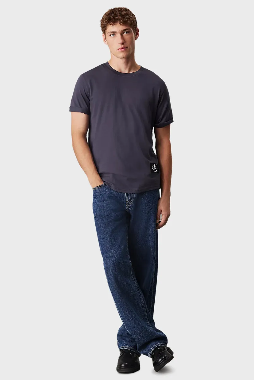 Мужская темно-синяя футболка BADGE TURN UP SLEEVE 4