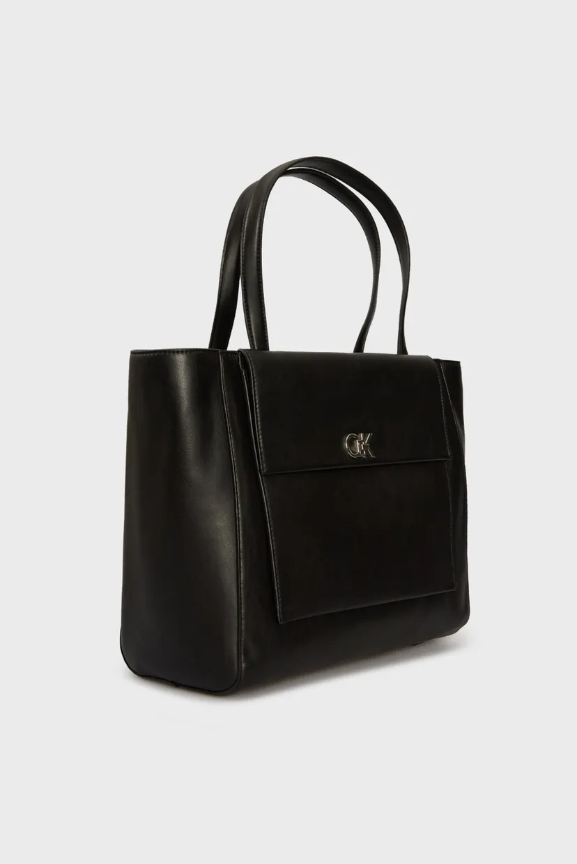 Жіноча чорна сумка CK MEDIUM SHOPPER W/POCKET 3