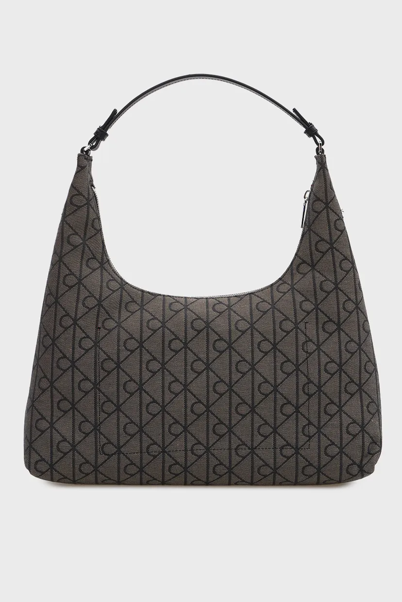 Жіноча темно-сіра сумка з візерунком EMBLEM JACQUARD SHOULDER 4