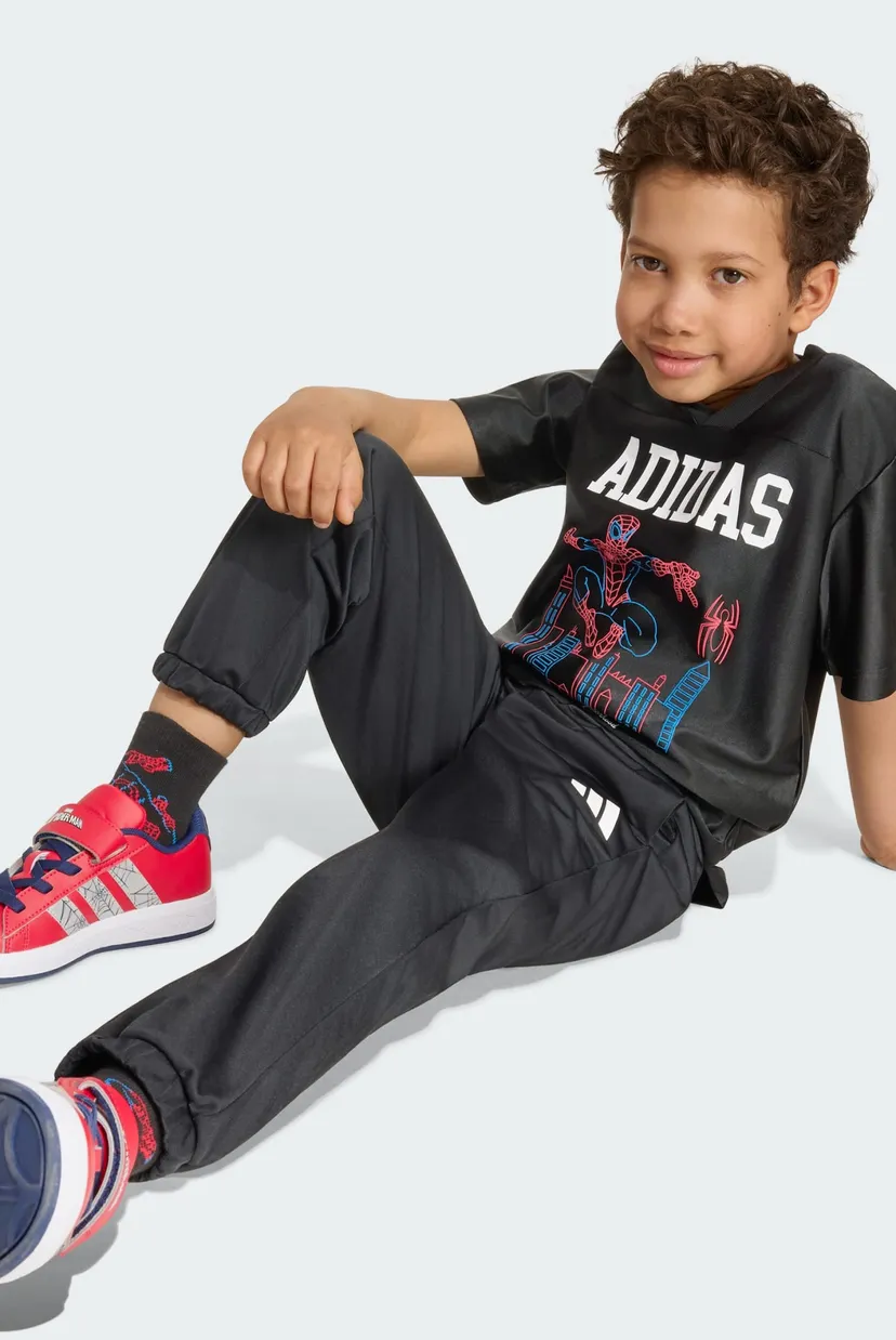Детская черная футболка ADIDAS MARVEL SPIDER-MAN 5