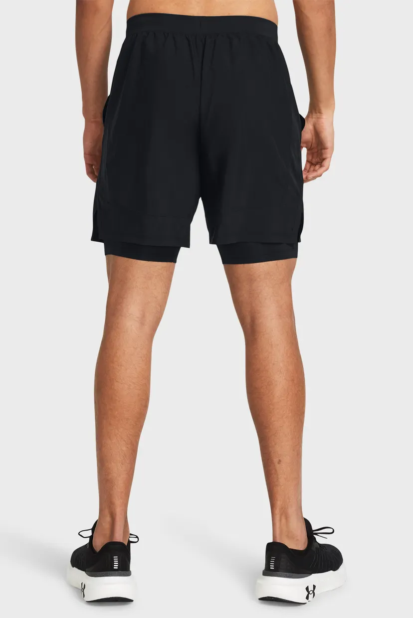 Мужские черные шорты UA LAUNCH 7'' 2-IN-1 SHORTS 3