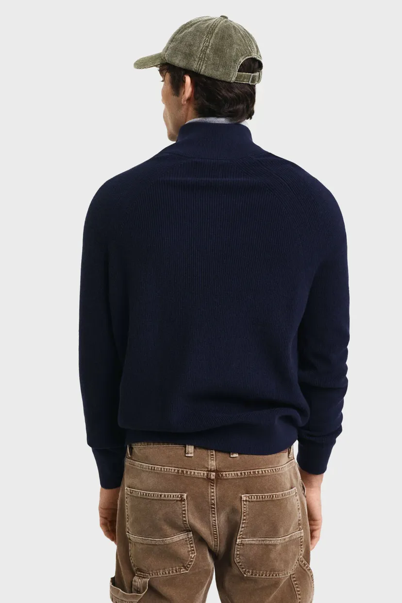 Мужская темно-синяя кофта COTTON WOOL RIB HALF ZIP 3
