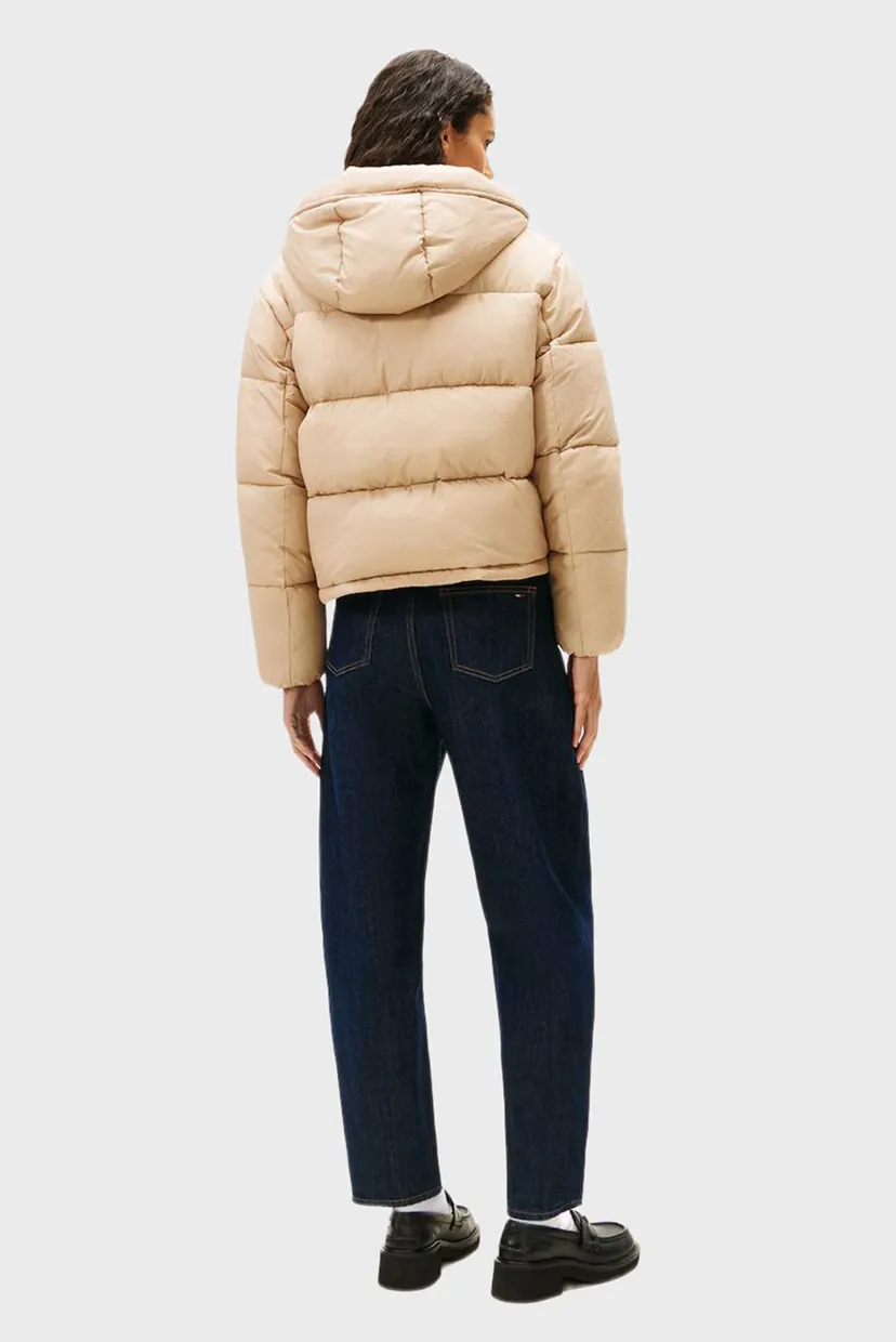 Жіноча бежева куртка HOODED PUFFER 3
