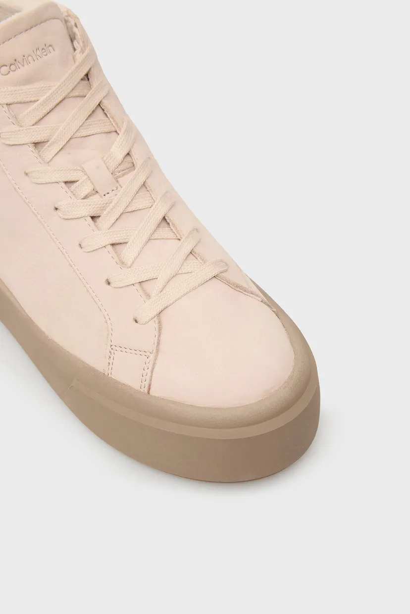 Женские бежевые замшевые хайтопы FLATFORM 4