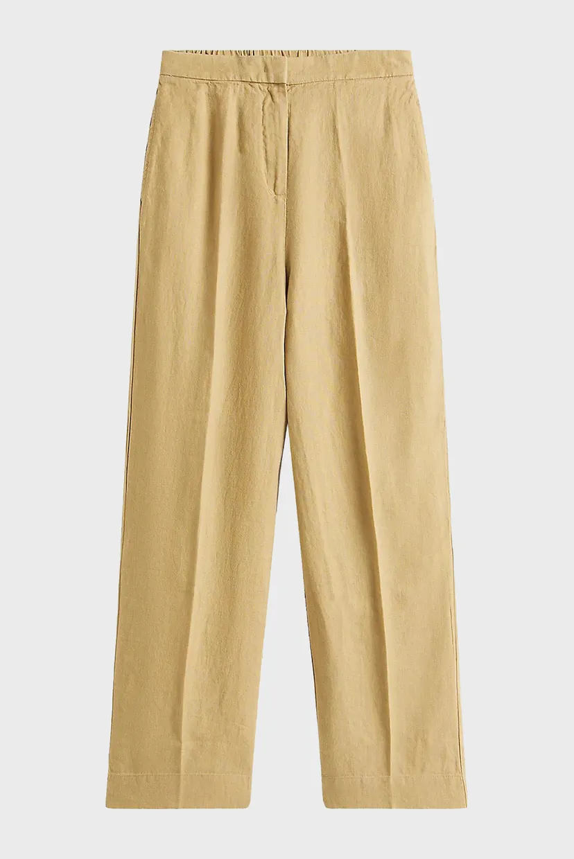 Жіночі бежеві лляні брюки TAILORED STRAIGHT 5