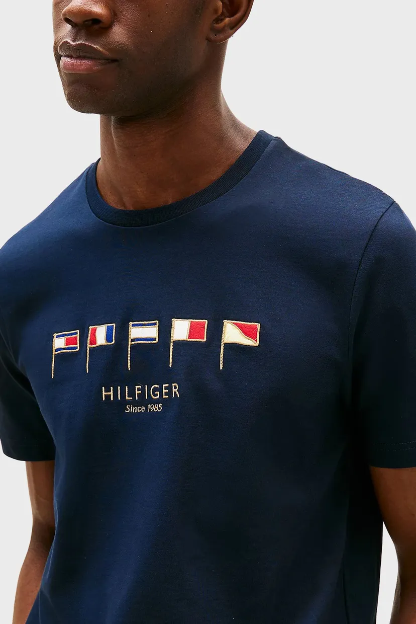 Чоловіча темно-синя футболка HILFIGER MULTI FLAGS 4