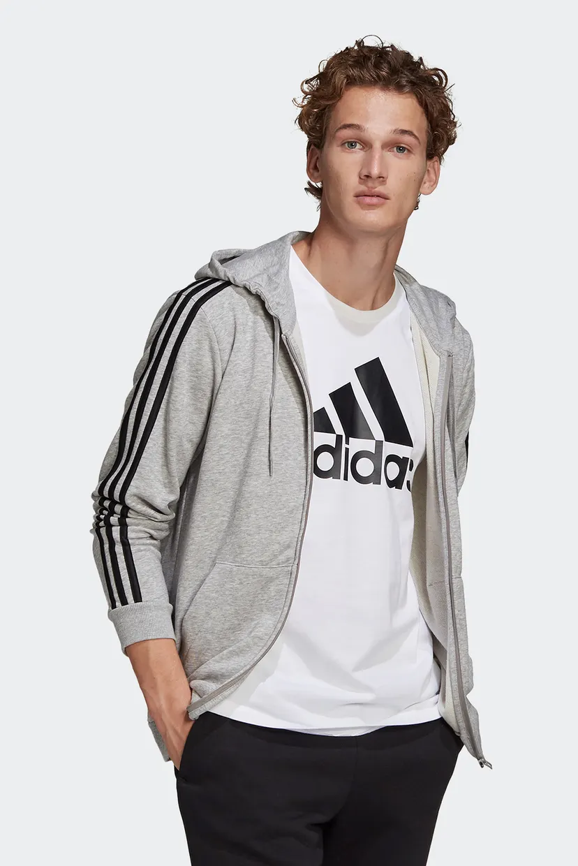 Чоловіче сіре худі Essentials 3-Stripes 4