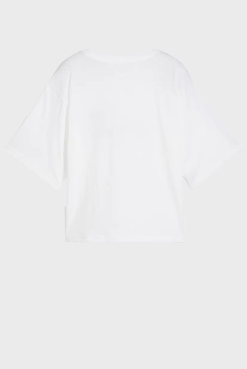 Женская белая футболка ESS Cropped No. 1 Logo Relaxed Tee Women 5