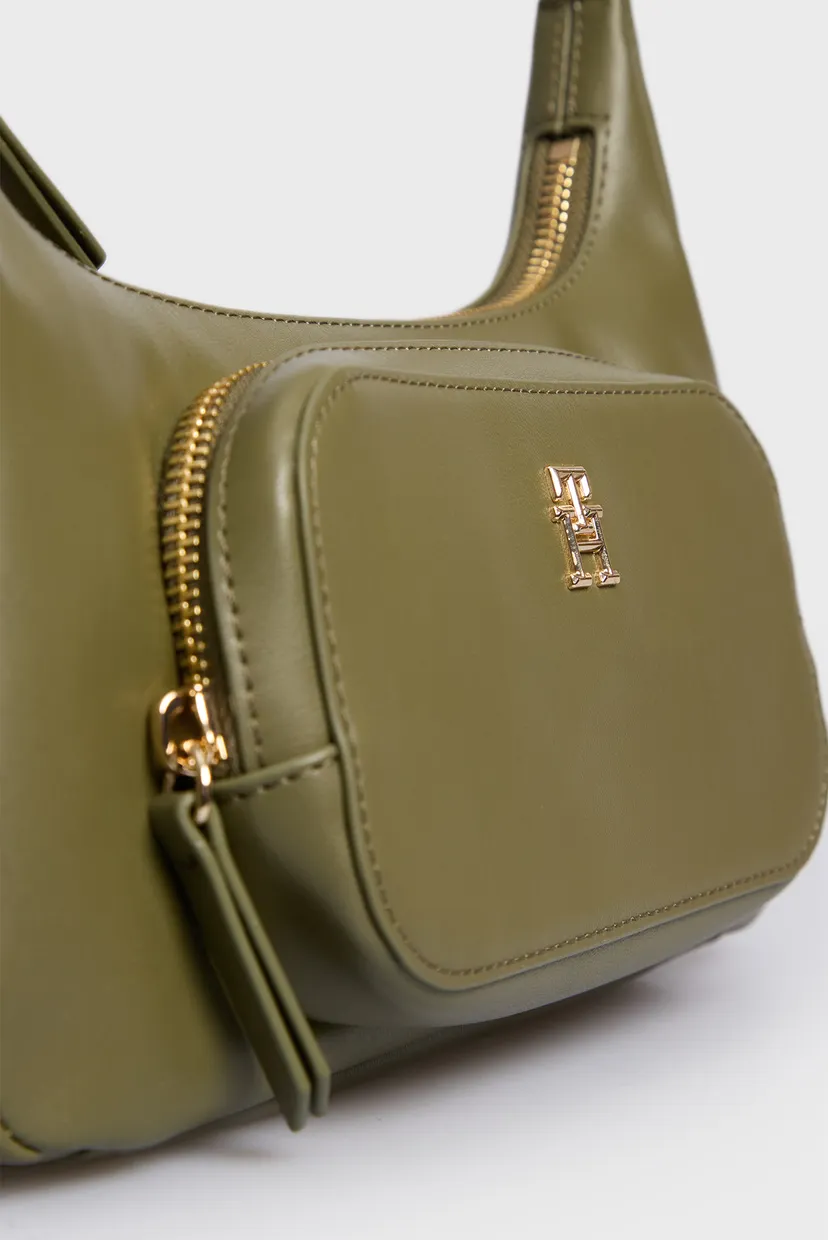 Жіноча зелена сумка TH SOFT UTILITY SHOULDER BAG PU 5