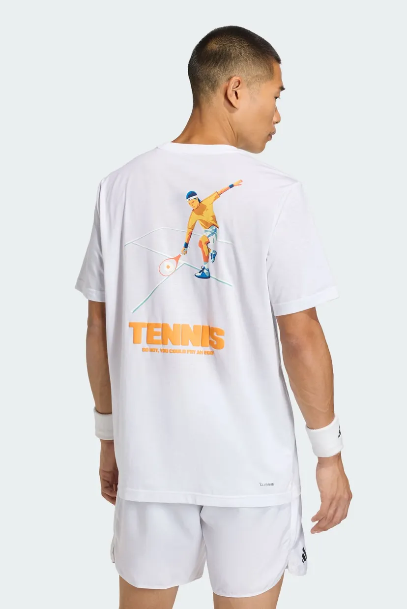 Чоловіча біла футболка Tennis Hot Egg Graphic 3