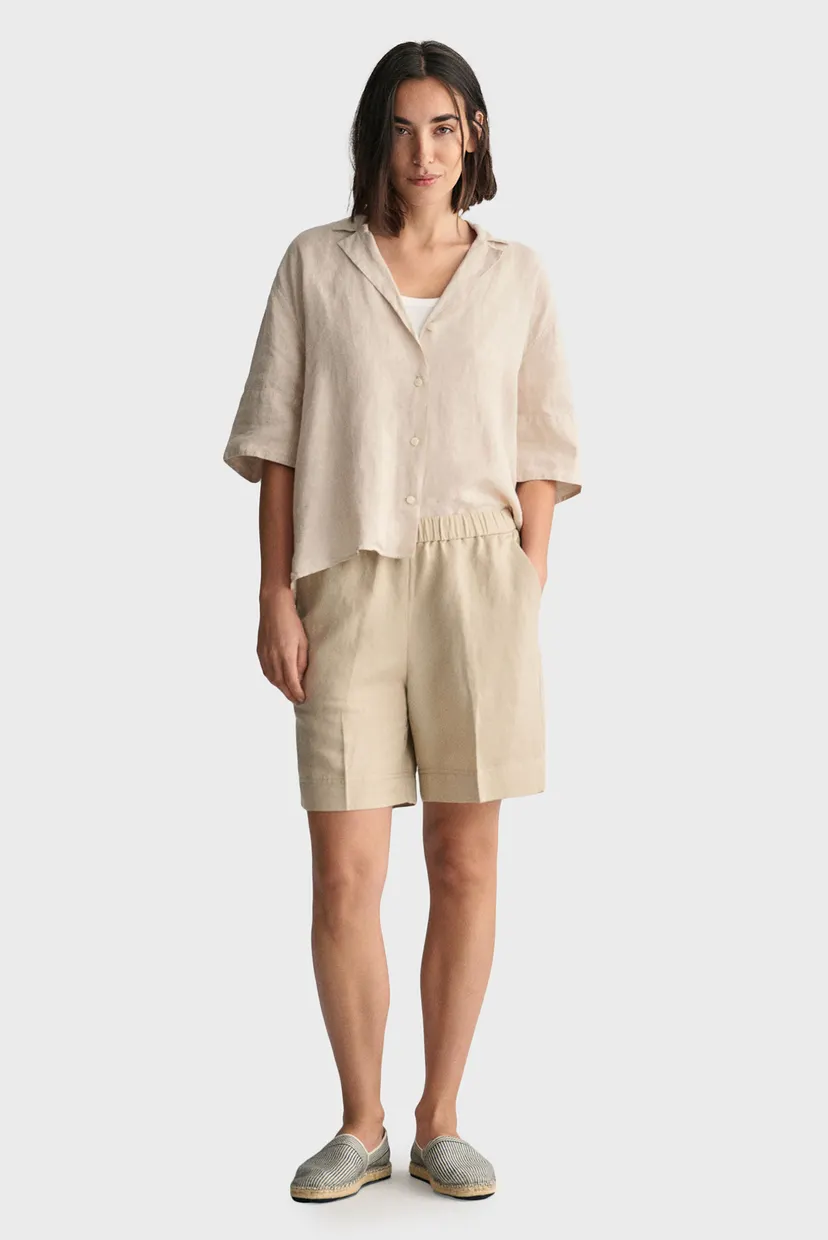 Жіночі бежеві лляні шорти REL LINEN BLEND PULL ON 4