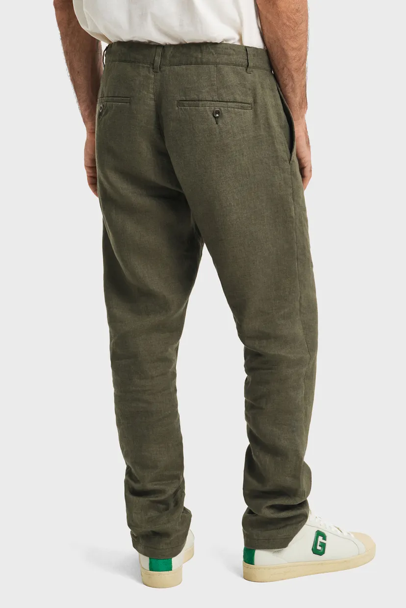 Чоловічі зелені лляні брюки RELAXED LINEN DS PANTS 4