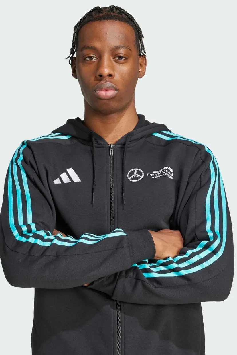Мужское черное худи Mercedes - AMG Petronas Formula One Team DNA Full-Zip 4