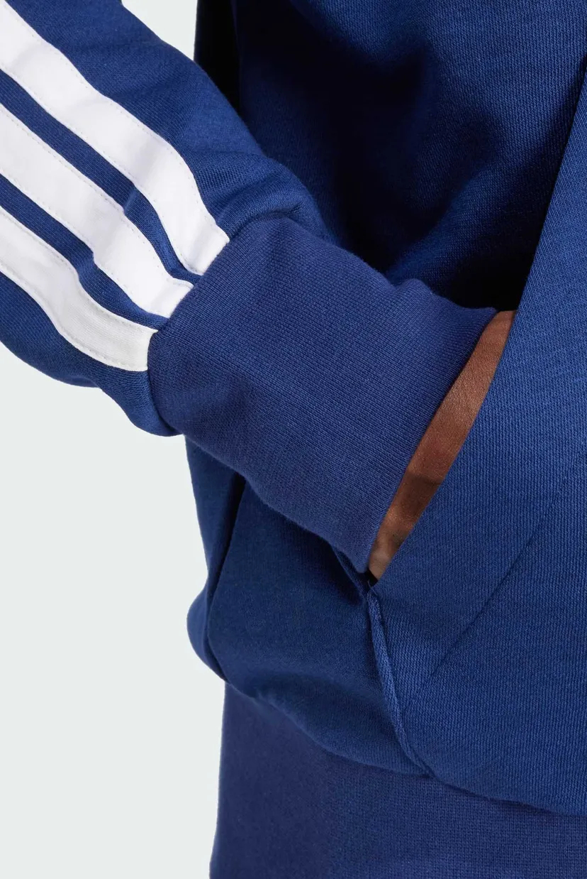 Чоловіче синє худі Essentials 3-Stripes Fleece 5